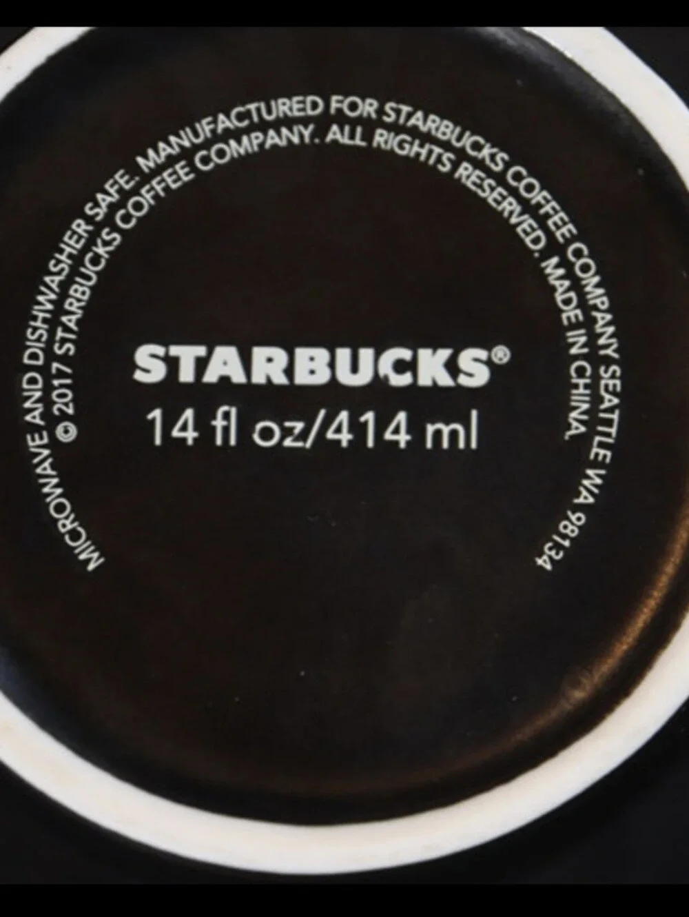 2017 Starbucks Coffee Barista Mug/Cup Deep Black W/ Mermaid Logo 14oz
